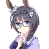 Glasses-wearing Uma Musume character portrait