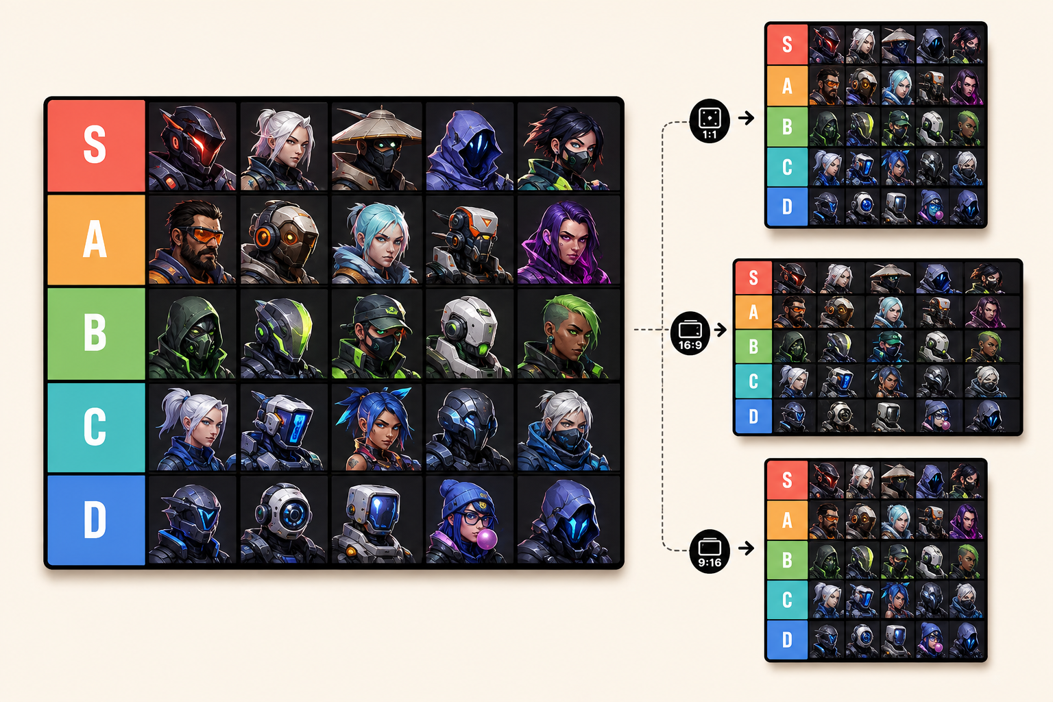 Ein teilbares Diskussionsboard, exportiert aus dem zzz tier list maker
